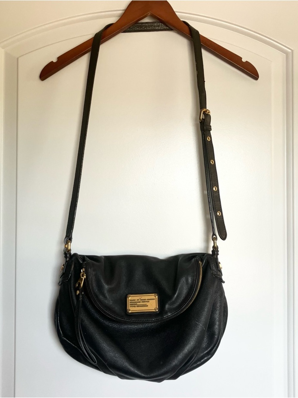 MARC by‎ MARC JACOBS Natasha Classic Q Leather Crossbody Black Y2K Purse - Picture 2 of 12